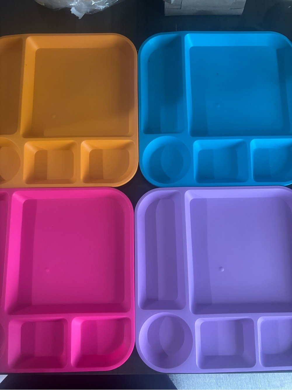 Lunch Trays Divided Kids Plates - Set of 8